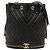 Borsa a Spalla Chanel Chevron V-stitch Coco Mark Chain Nero