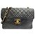 Borsa a tracolla Chanel Large Matelasse 30 in agnello nero