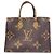 Borsa Tote Louis Vuitton OnTheGo MM Monogram Marrone