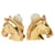 Hermès Hermes Cheval Horse Head Earrings in Gold Plated Finish Golden  - view 1