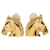 Hermès Hermes Cheval Horse Head Earrings in Gold Plated Finish Golden  - view 2
