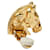 Hermès Hermes Cheval Horse Head Earrings in Gold Plated Finish Golden  - view 4
