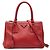 Borsa a mano Prada in pelle di vitello rosso con placca logo Triangle