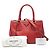 Borsa a mano Prada in pelle di vitello rosso con placca logo Triangle - vista 6