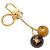 Portachiavi Louis Vuitton Jack Lucie Halloween Keychain Charm Marrone Beige D'oro - vista 3