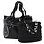 Borsa Salvatore Ferragamo in nylon e pelle vernice 2 set nero Auth BA13155