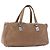 Bolsa CHANEL Choco Bar em pele de cordeiro marrom com CC prateado Autêntica 183856 Prata