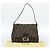 FENDI Zucca Canvas Mamma Baguette Shoulder Bag Black Brown Auth 183009M Marrone Nero - vista 12