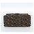 FENDI Zucca Canvas Mamma Baguette Shoulder Bag Black Brown Auth 183009M Marrone Nero - vista 5