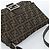 FENDI Zucca Canvas Mamma Baguette Shoulder Bag Black Brown Auth 183009M Marrone Nero - vista 6