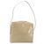 GUCCI Schultertasche Lackleder Beige Silber Auth 182087