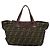 Borsa FENDI Zucca Canvas Nera Marrone Auth ka4624 Nero - vista 13
