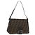 Borsa a Spalla FENDI Zucca Canvas Nero Marrone Auth 183663V