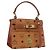 Borsa MCM Vicetos Logogramma PVC Pelle 2way Marrone Oro Auth 184176A D'oro