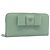Cartera larga PRADA Ribbon de piel Saffiano Verde Plata Auth 182941SAM