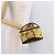 Borsa a Mano VERSACE Vanity Canvas Giallo Oro Autentica 183101A D'oro - vista 21