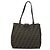 FENDI Zucca Canvas Mamma Baguette Tote Bag Black Brown Auth 183898 Marrone Nero - vista 2