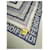 Vintage Fendi FF Logo Silk Scarf Chain Print White Blue Gold  - vue 2