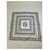 Vintage Fendi FF Logo Silk Scarf Chain Print White Blue Gold  - vue 9