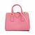 Prada Borsa a Mano Galleria Mini in Pelle Saffiano Rosa