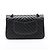 Timeless Chanel Borsa a tracolla Classic Double Flap in pelle di agnello Chevron misura Medium Nera Nero - vista 2
