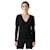 Roberto Cavalli Schwarzer feiner Wollpullover mit V-Ausschnitt  - Ansicht 1