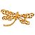 Autre Marque Spilla Lorene Paris a forma di libellula in oro con perle