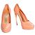 Alexander McQueen Peach Snakeskin Embossed Leather Platform Pumps