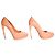 Alexander McQueen Peach Snakeskin Embossed Leather Platform Pumps - view 6