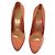 Alexander McQueen Peach Snakeskin Embossed Leather Platform Pumps - view 8