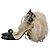 Emilio Pucci Feathered Strap High Block Heel Sandals sz. 39 Pre-owned