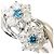 Autre Marque PT900 Platinring mit blauem Diamanten - Ansicht 2