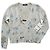 Desigual Twinset Strickjacke und Top mit Blumenmuster Weiß Blau Grau