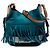 Borsa bucket Burberry Blue Small Mega Check in tela e scamosciato con frange Belgrove