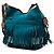 Borsa bucket Burberry Blue Small Mega Check in tela e scamosciato con frange Belgrove - vista 2