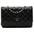 Chanel Schwarzes CC gestepptes Lammleder Wallet On Chain