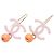Orecchini a uncino Chanel Pink CC placcati oro con perline in resina Rosa