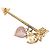 Spilla Broche Chanel Gold CC Placcata Oro Strass Freccia Cuore D'oro - vista 2
