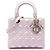 Dior Rosa Medium Lambskin Cannage Lady Dior Perlato