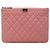 Chanel Rosa Clutch Boy O Case in agnello trapuntato Medium D'oro