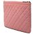 Chanel Rosa Clutch Boy O Case in agnello trapuntato Medium D'oro - vista 2