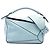 Borsa LOEWE Puzzle in pelle di vitello blu con logo Anagram in rilievo, piccola Blu chiaro
