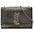 Saint Laurent Borsa a tracolla Kate Small in pelle di vitello metallizzata argento con motivo chevron