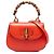 Bamboo Borsa Gucci Orange Mini in pelle di vitello 1947 con manico in bambù Arancione