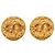 Orecchini Chanel Gold CC placcati oro tondi con clip D'oro