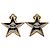 Orecchini a clip Chanel Black CC Gold Plated Enamel Star Nero