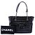 Chanel Black CC Choco Bar Lambskin Camellia No 5 Tote Nero - vista 7