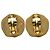 Orecchini a clip rotondi Chanel Gold CC placcati oro D'oro - vista 2