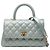 Coco Handle Borsa Chanel Blue Mini Metallic Caviar Coco Top Handle Blu chiaro