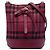 Borsa a secchiello Burberry Red Baby Haymarket Check Nylon Overdyed Rosso Bordò